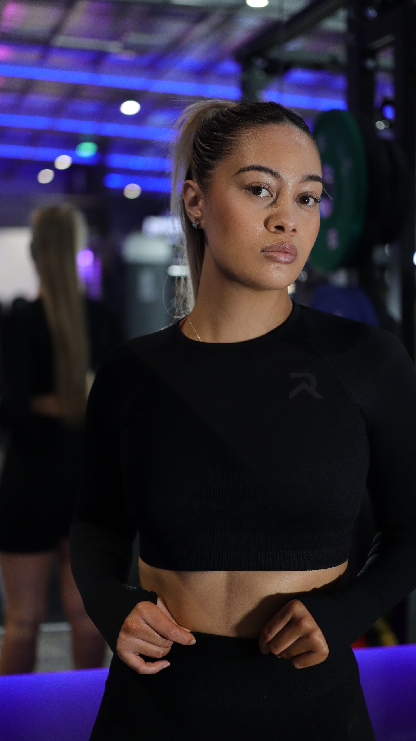 Seamless Long Sleeve Crop Black