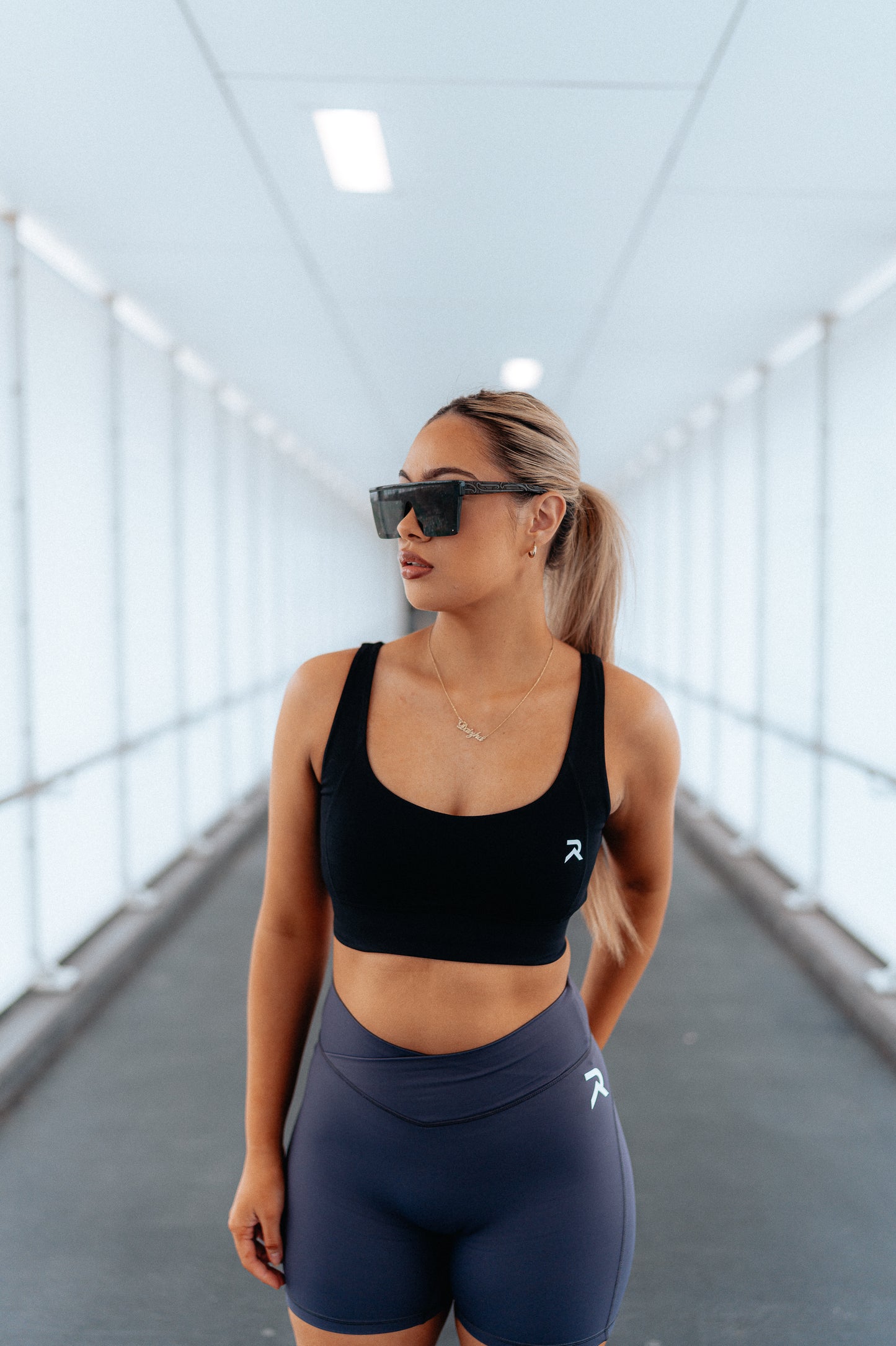 V Cut Scrunch Bum Bike Shorts Charcoal