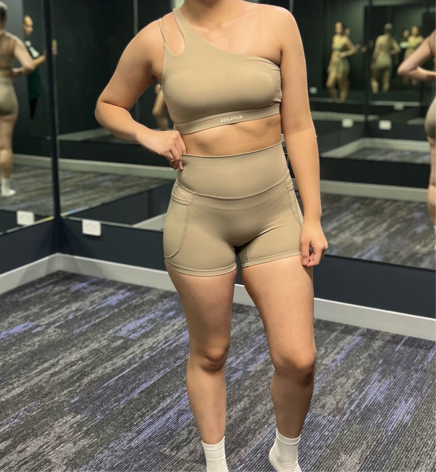 Booty Shorts With Pockets Nude