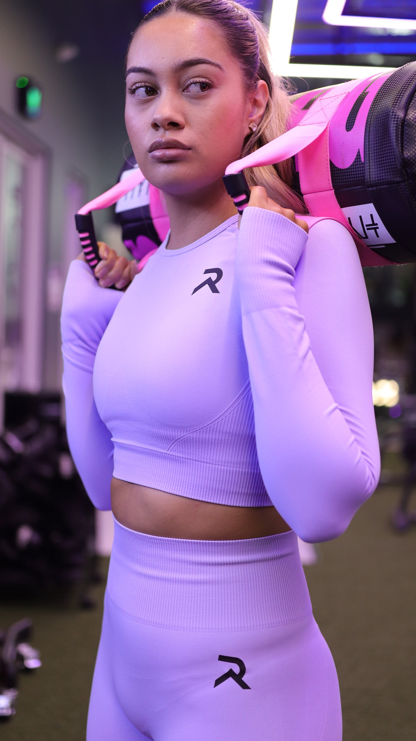 Seamless Long Sleeve Crop Lilac